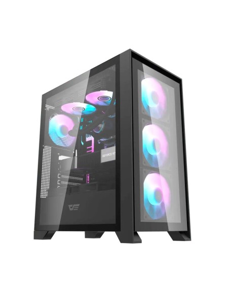 Caja Gaming Darkflash DRX70 Negro / ATX / Cristal templado / USB 3.0 / Type-C / Incluye 4 Fan RGB